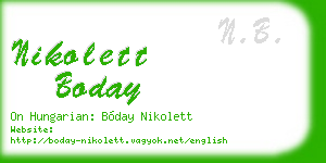 nikolett boday business card